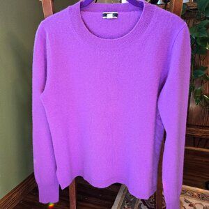 J. Crew cashmere crewneck sweater size large bright purple